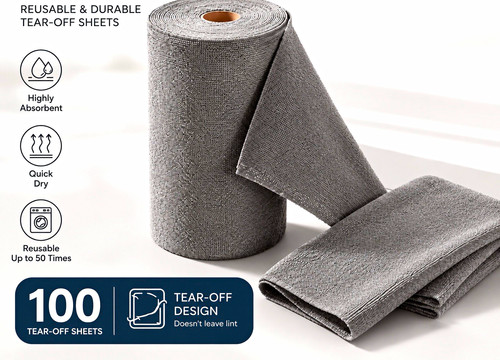 Reusable microfiber cloth - cloth, roll